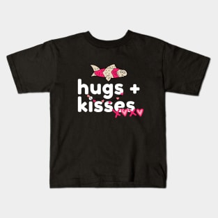 hugs and kisses by mencarirejeki Kids T-Shirt